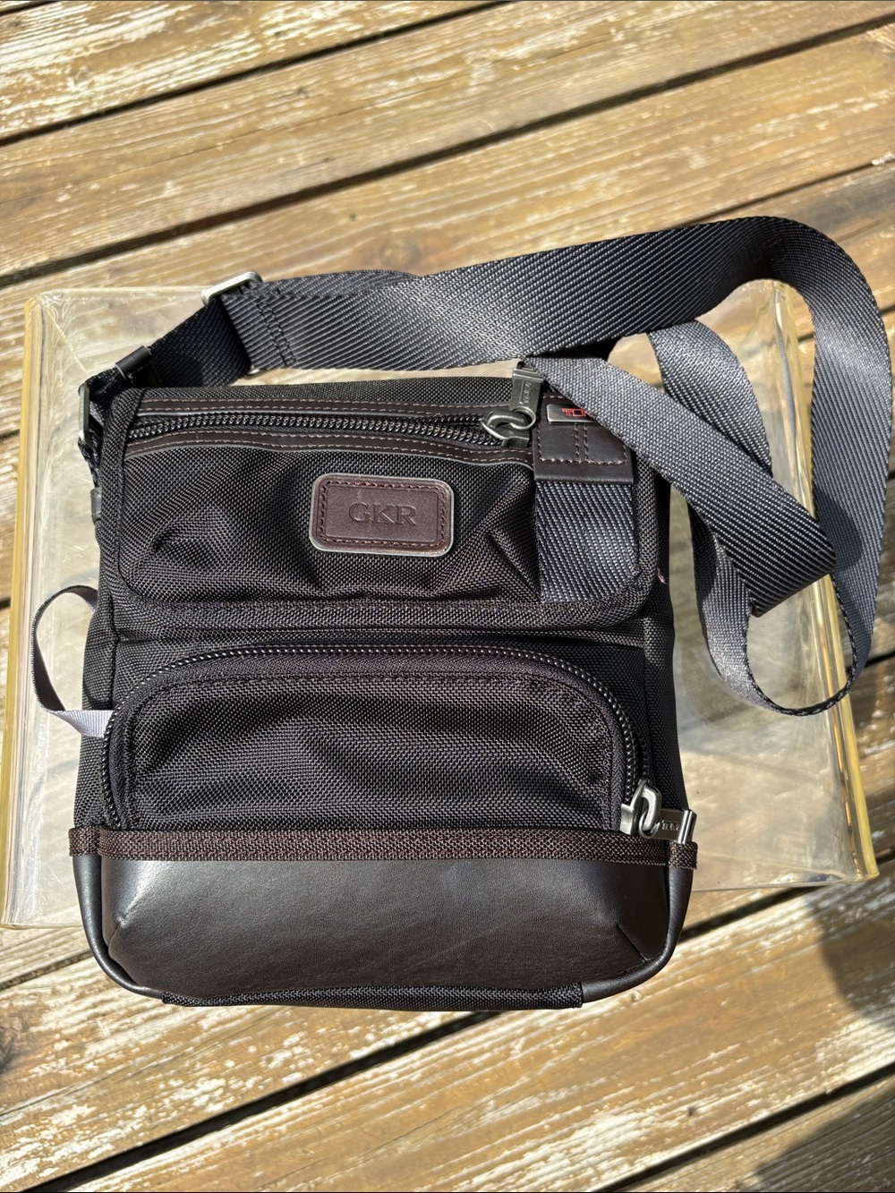 TUMI Brown Crossbody PURSE UNISEX/ Adjustable Long Single Strap